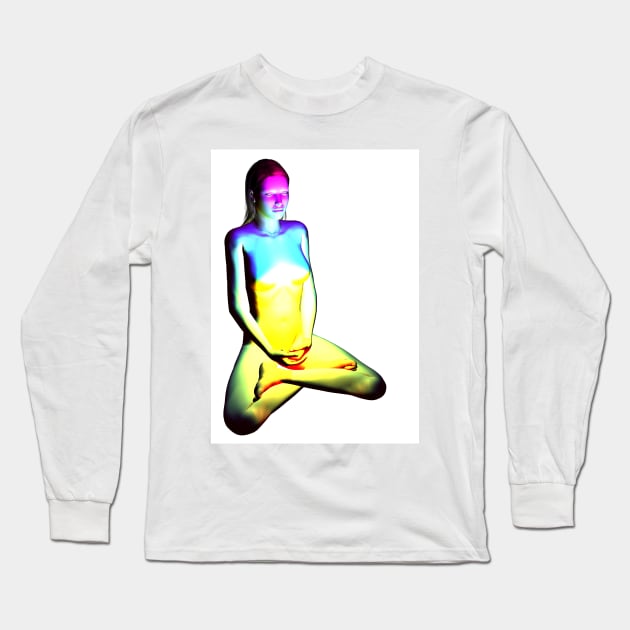 Meditate with Chakras Long Sleeve T-Shirt by Colin-Bentham